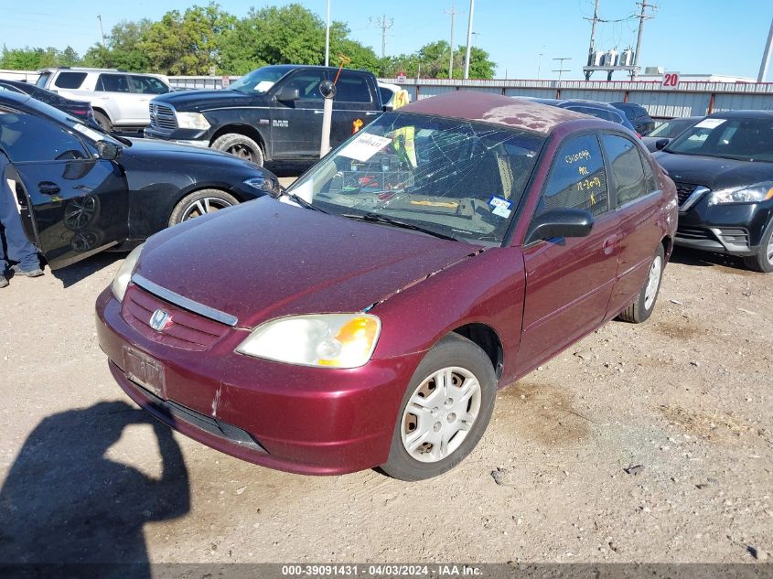 2002 Honda Civic Lx VIN: 1HGES16552L061758 Lot: 39091431