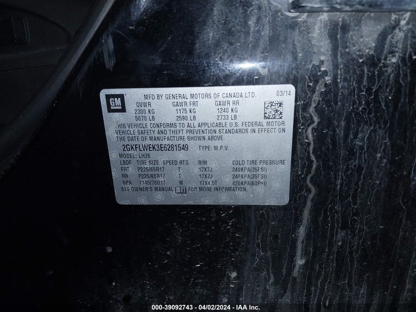 2014 GMC TERRAIN SLE - 2GKFLWEK3E6281549