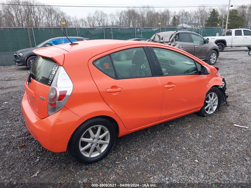 2012 Toyota Prius C Four VIN: JTDKDTB37C1031458 Lot: 39093521