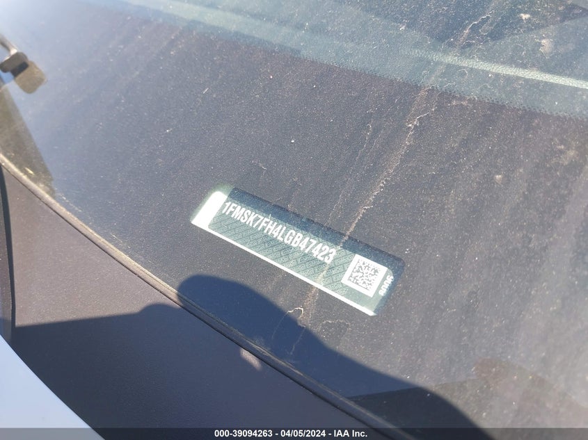 2020 FORD EXPLORER LIMITED - 1FMSK7FH4LGB47423