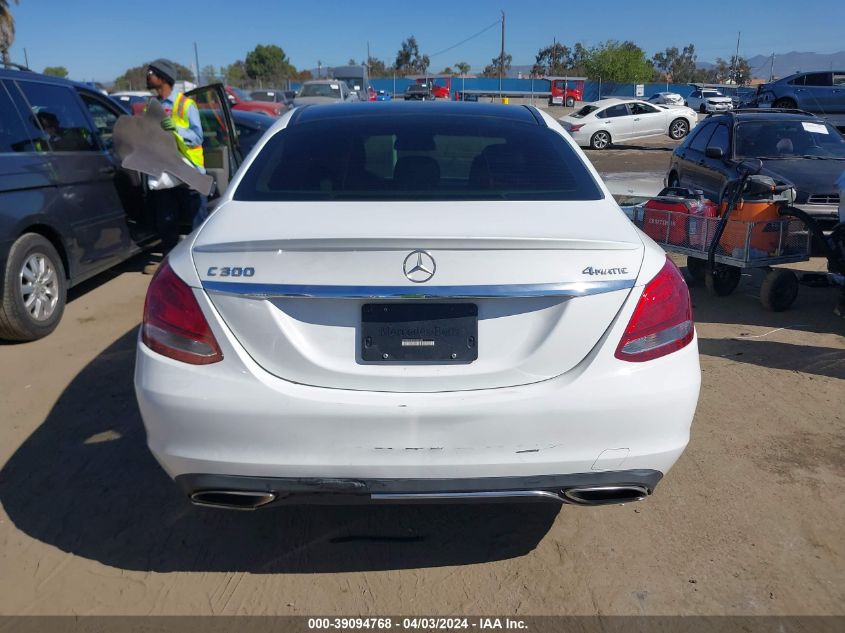 2016 Mercedes-Benz C 300 4Matic/Luxury 4Matic/Sport 4Matic VIN: 55SWF4KB5GU134995 Lot: 39094768