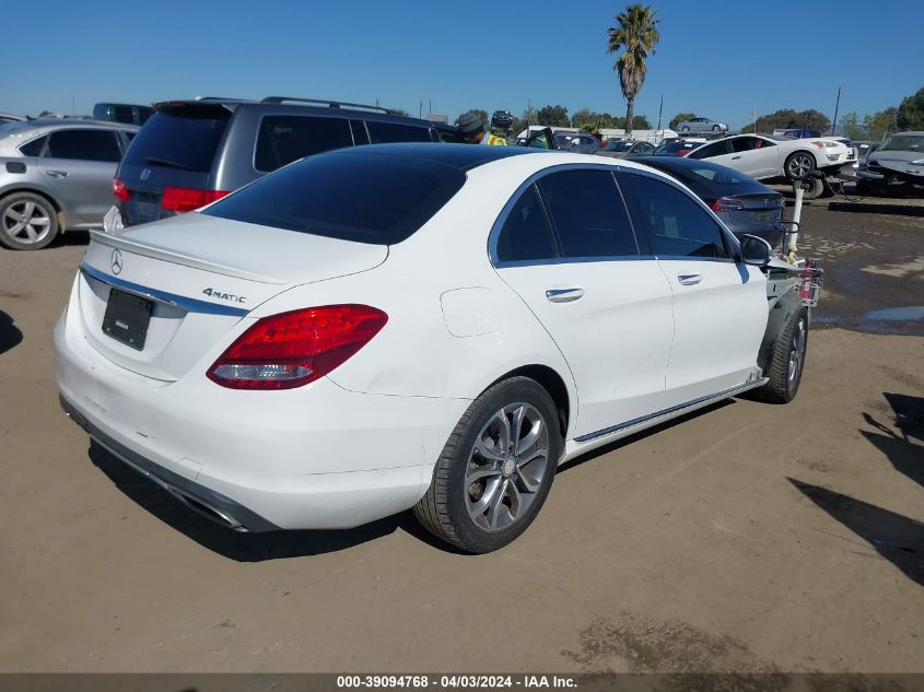 2016 Mercedes-Benz C 300 4Matic/Luxury 4Matic/Sport 4Matic VIN: 55SWF4KB5GU134995 Lot: 39094768