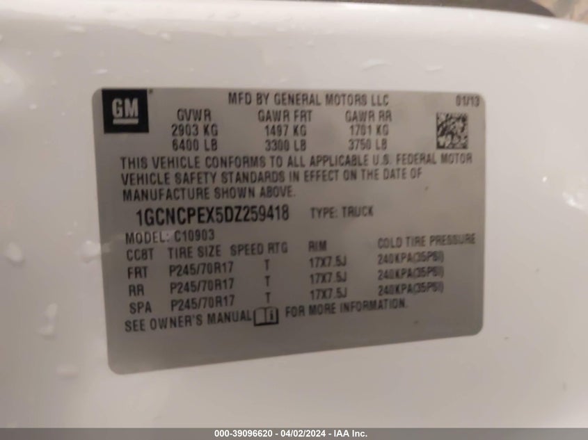 2013 CHEVROLET SILVERADO 1500 WORK TRUCK - 1GCNCPEX5DZ259418