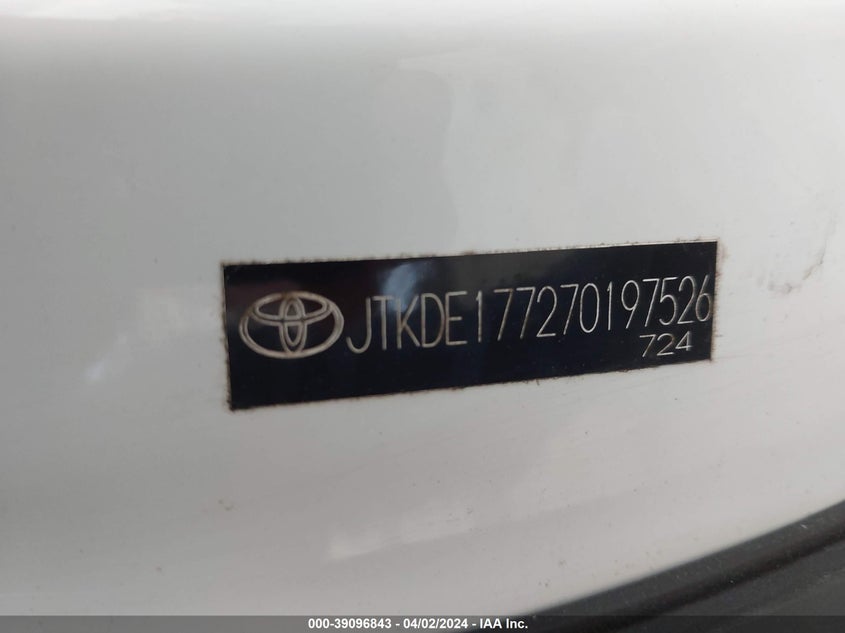 2007 SCION TC VIN: JTKDE177270197526