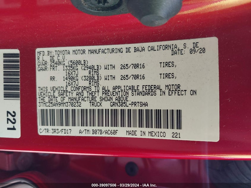 2021 TOYOTA TACOMA TRD OFF-ROAD - 3TMCZ5AN9MM370232