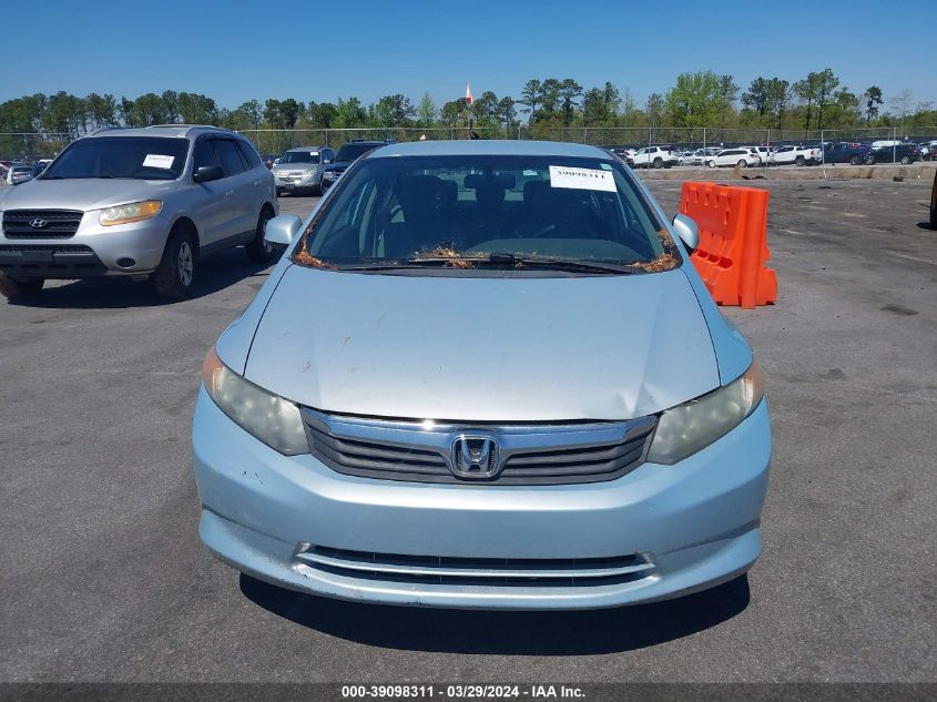 2HGFB2E54CH514648 | 2012 HONDA CIVIC