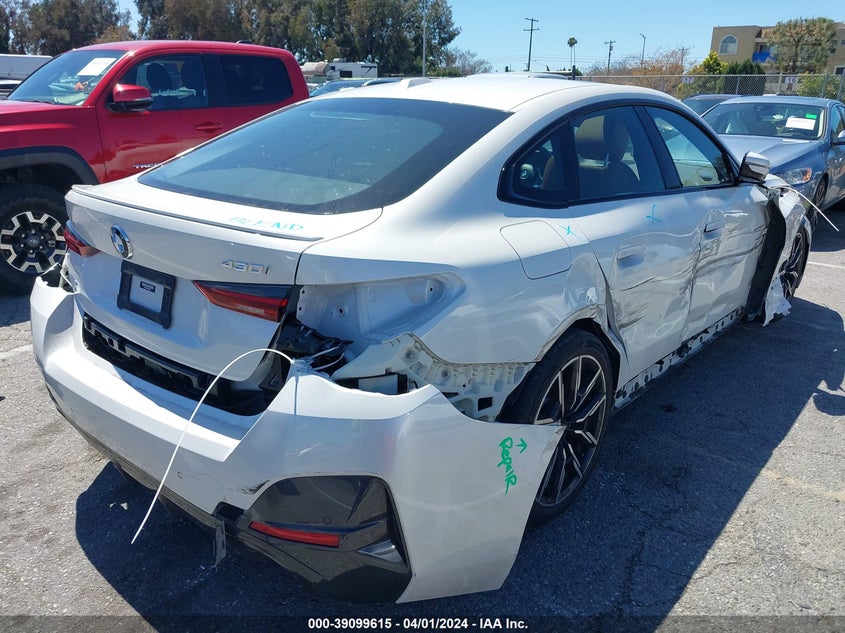 2022 BMW 430I Gran Coupe VIN: WBA63AV06NFM03384 Lot: 39099615