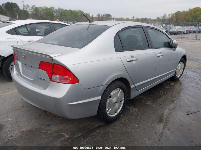 JHMFA36278S012291 | 2008 HONDA CIVIC HYBRID