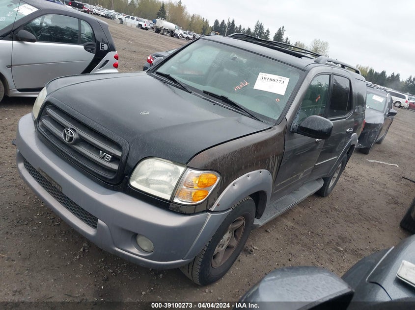 2002 Toyota Sequoia Sr5 V8 VIN: 5TDZT34A12S098989 Lot: 39100273