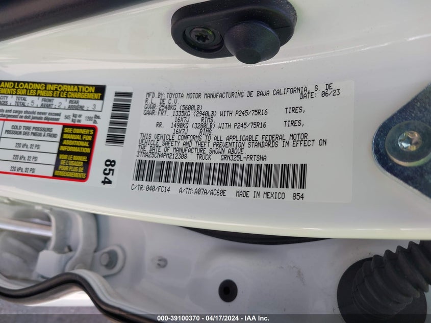 2023 TOYOTA TACOMA DOUBLE CAB/SR5/TRD SPORT/TRD OFF ROAD - 3TMAZ5CN4PM212308