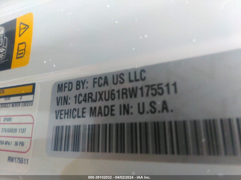2024 JEEP WRANGLER 2.0L I4   N(VIN: 1C4RJXU61RW175511