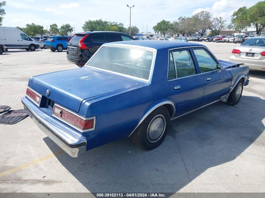 1985 Dodge Diplomat Salon VIN: 1B3BG26P4FX598146 Lot: 39102113