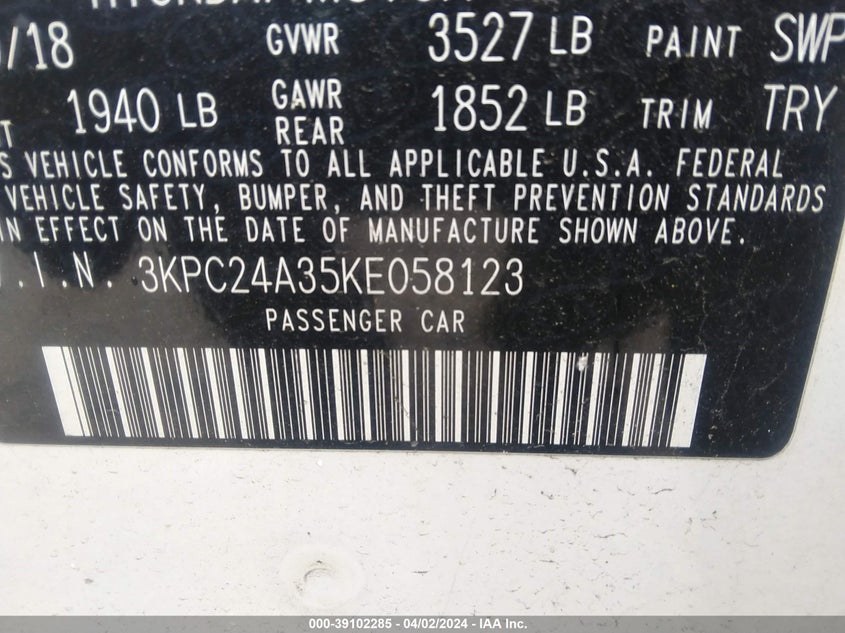 2019 HYUNDAI ACCENT SE - 3KPC24A35KE058123