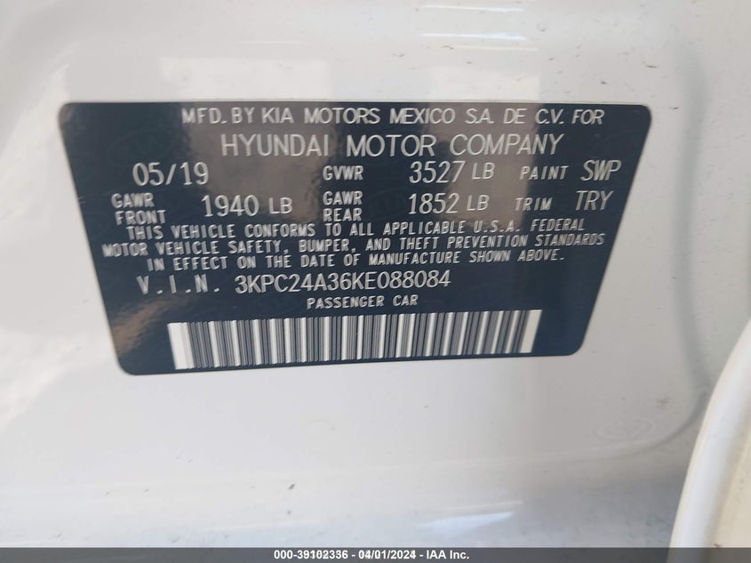 2019 HYUNDAI ACCENT SE - 3KPC24A36KE088084