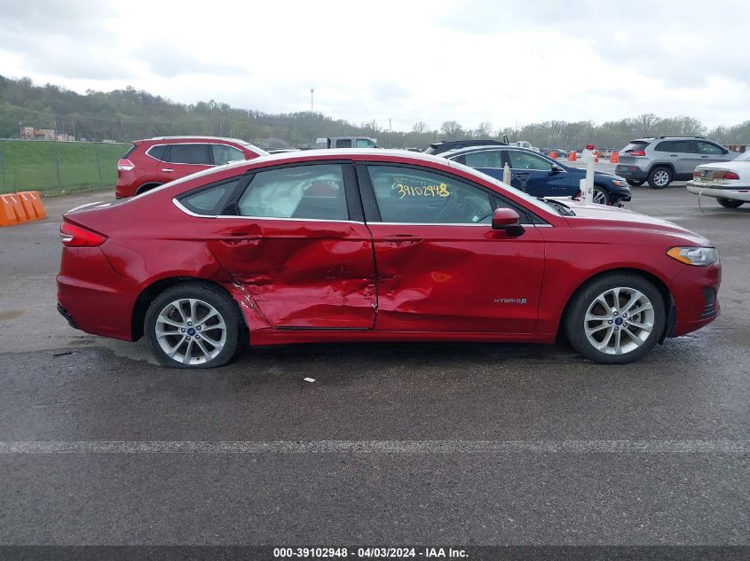 2019 Ford Fusion Hybrid Se VIN: 3FA6P0LUXKR263058 Lot: 39102948