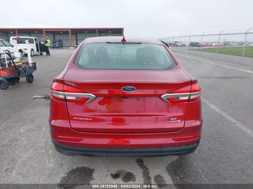 2019 Ford Fusion Hybrid Se VIN: 3FA6P0LUXKR263058 Lot: 39102948