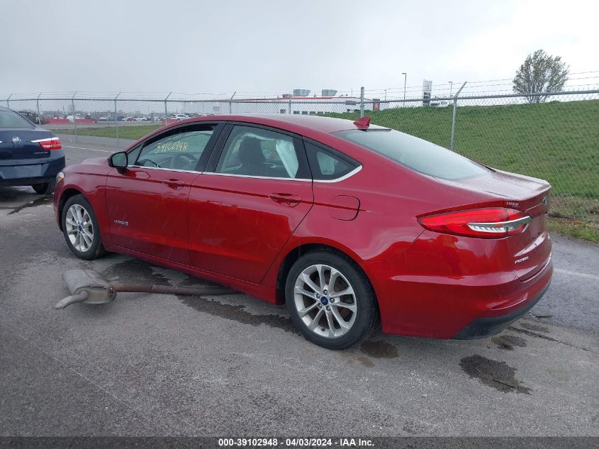 2019 Ford Fusion Hybrid Se VIN: 3FA6P0LUXKR263058 Lot: 39102948