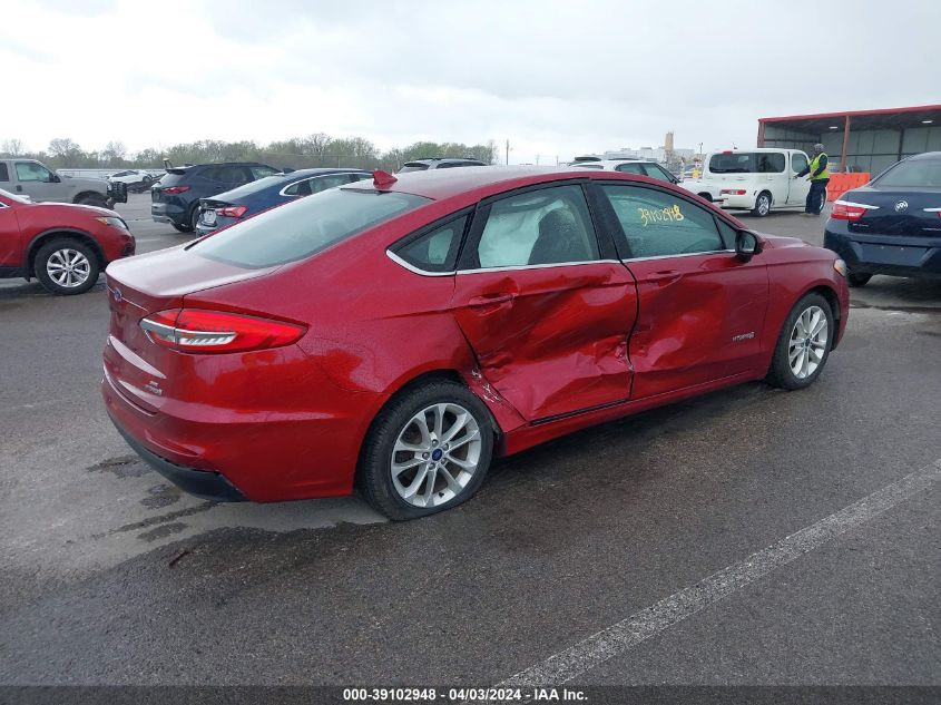 2019 Ford Fusion Hybrid Se VIN: 3FA6P0LUXKR263058 Lot: 39102948