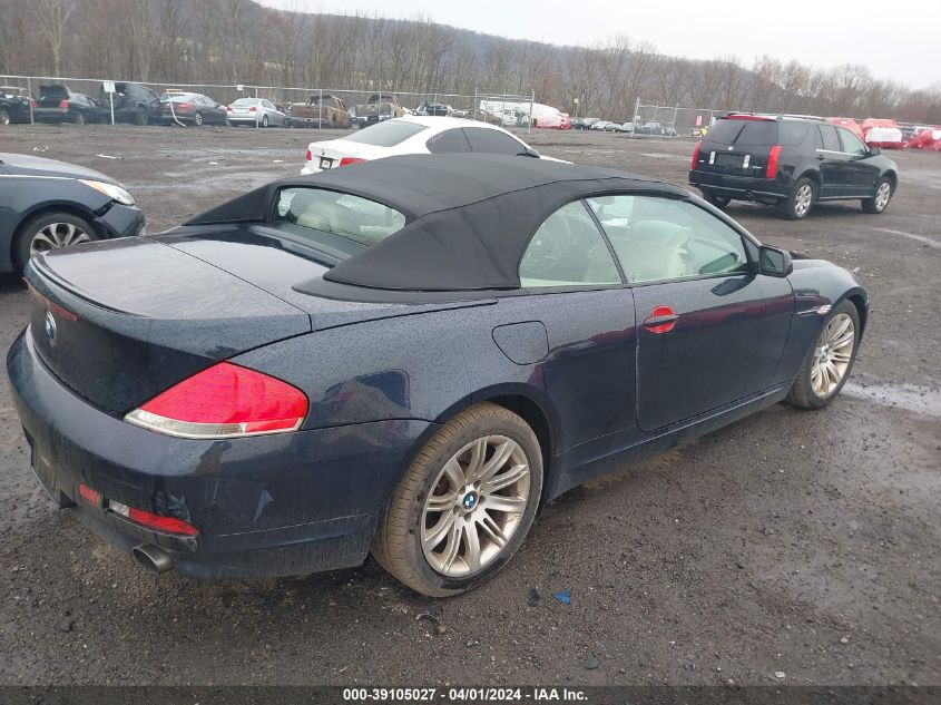 2007 BMW 650I VIN: WBAEK135X7CN72504 Lot: 39105027