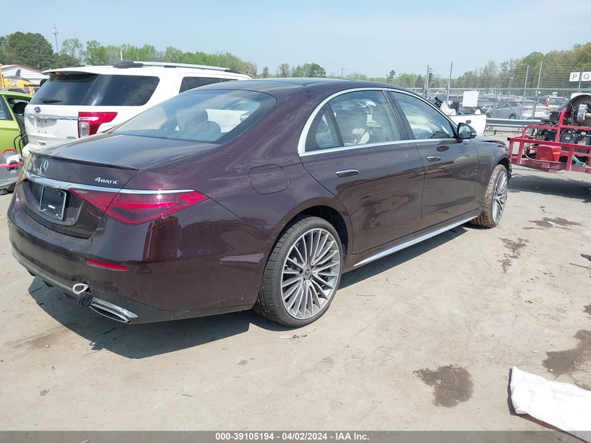 2023 Mercedes-Benz S 580 4Matic VIN: W1K6G7GB2PA199875 Lot: 39105194