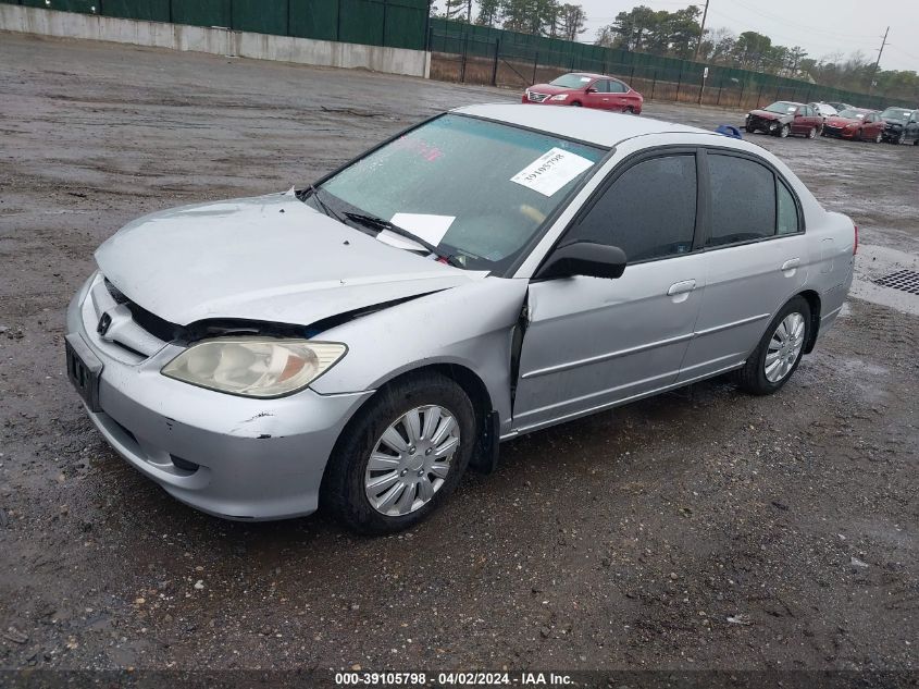 2HGES16535H508945 | 2005 HONDA CIVIC