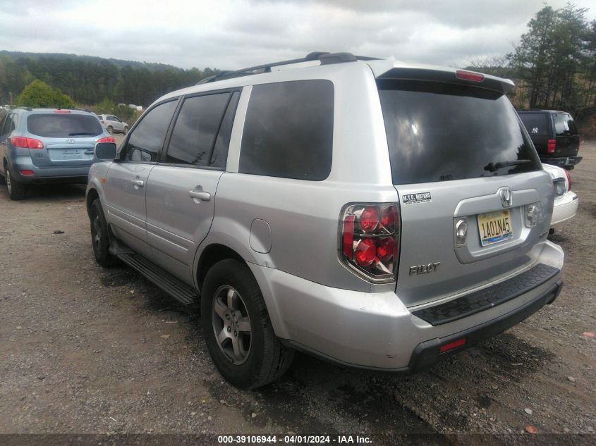 2007 Honda Pilot Ex-L VIN: 2HKYF18667H538554 Lot: 40628502