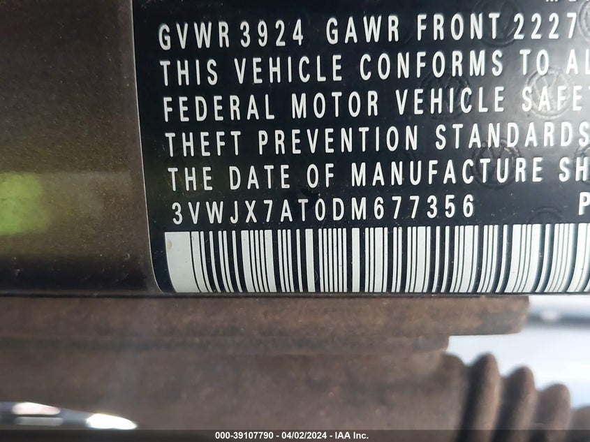 2013 VOLKSWAGEN BEETLE 2.5L - 3VWJX7AT0DM677356