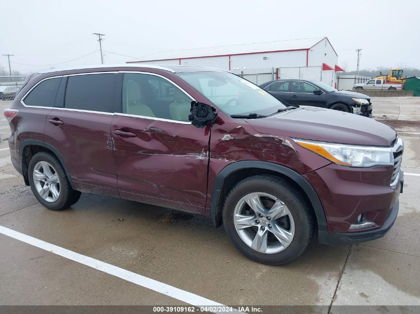 2015 Toyota Highlander Limited Platinum V6 VIN: 5TDDKRFHXFS172135 Lot: 39109162