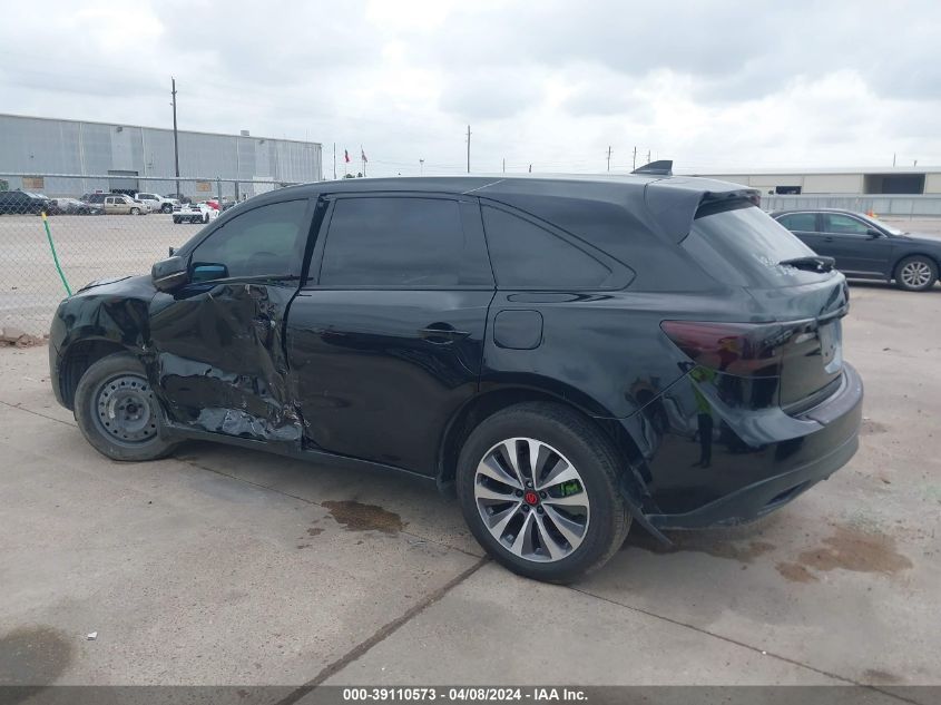 2016 Acura Mdx Technology Acurawatch Plus Packages/Technology Package VIN: 5FRYD4H40GB027764 Lot: 39110573