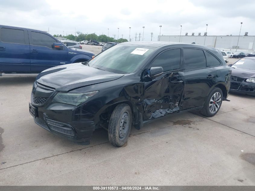 2016 Acura Mdx Technology Acurawatch Plus Packages/Technology Package VIN: 5FRYD4H40GB027764 Lot: 39110573