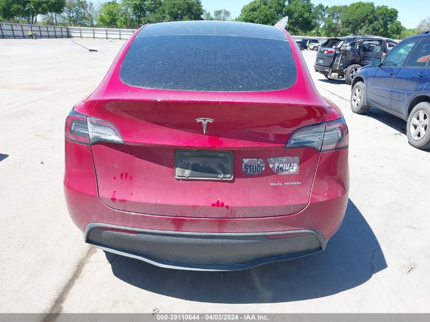 2020 Tesla Model Y Long Range Dual Motor All-Wheel Drive VIN: 5YJYGDEE3LF032389 Lot: 39110644