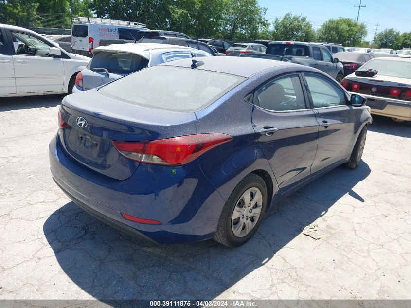 2016 Hyundai Elantra Se VIN: 5NPDH4AE4GH685001 Lot: 39111875