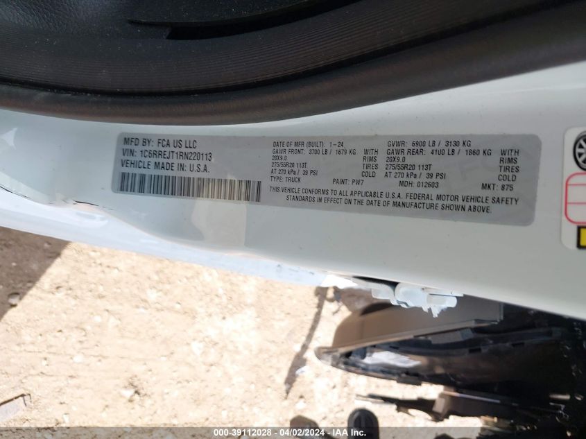 2024 Ram 1500 - 1C6RREJT1RN220113