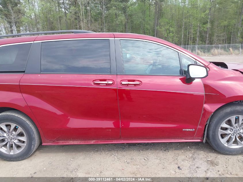 2021 Toyota Sienna Xle VIN: 5TDYRKEC4MS071700 Lot: 39112461