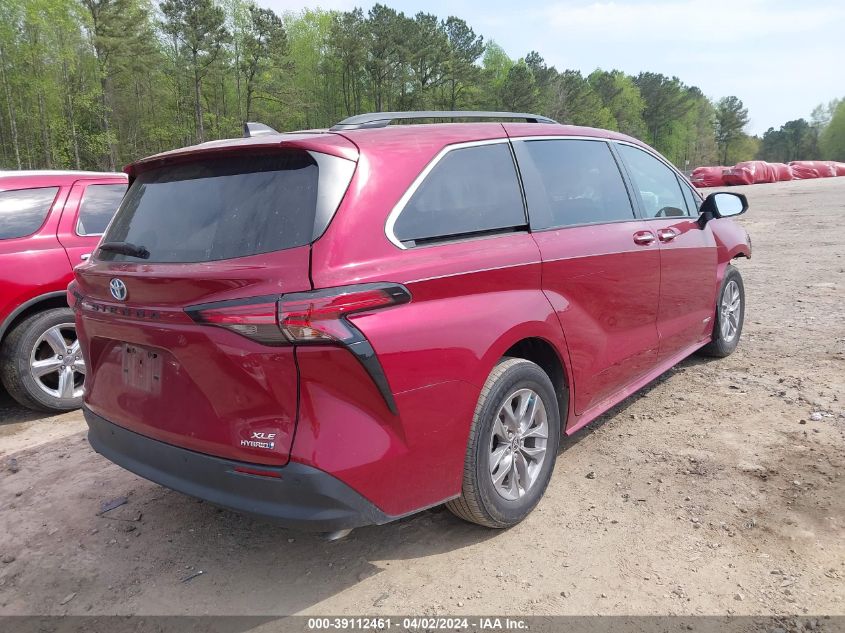 2021 Toyota Sienna Xle VIN: 5TDYRKEC4MS071700 Lot: 39112461