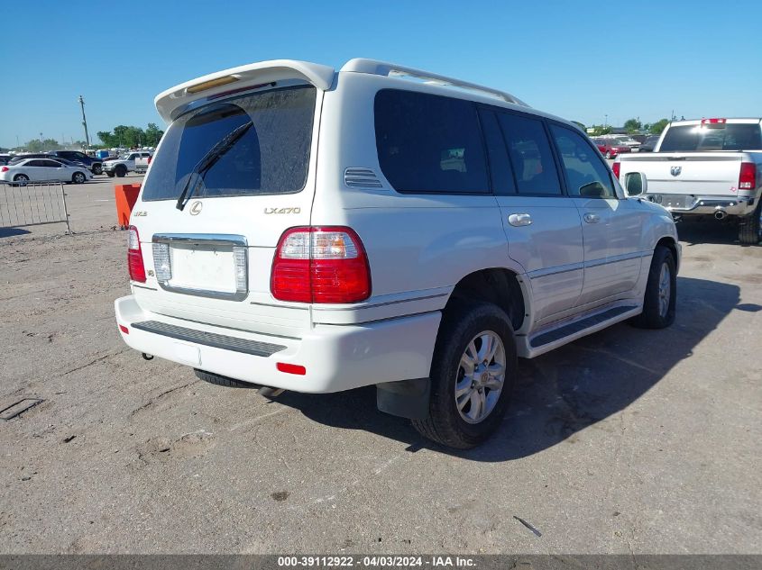 2004 Lexus Lx 470 VIN: JTJHT00W843546187 Lot: 39112922