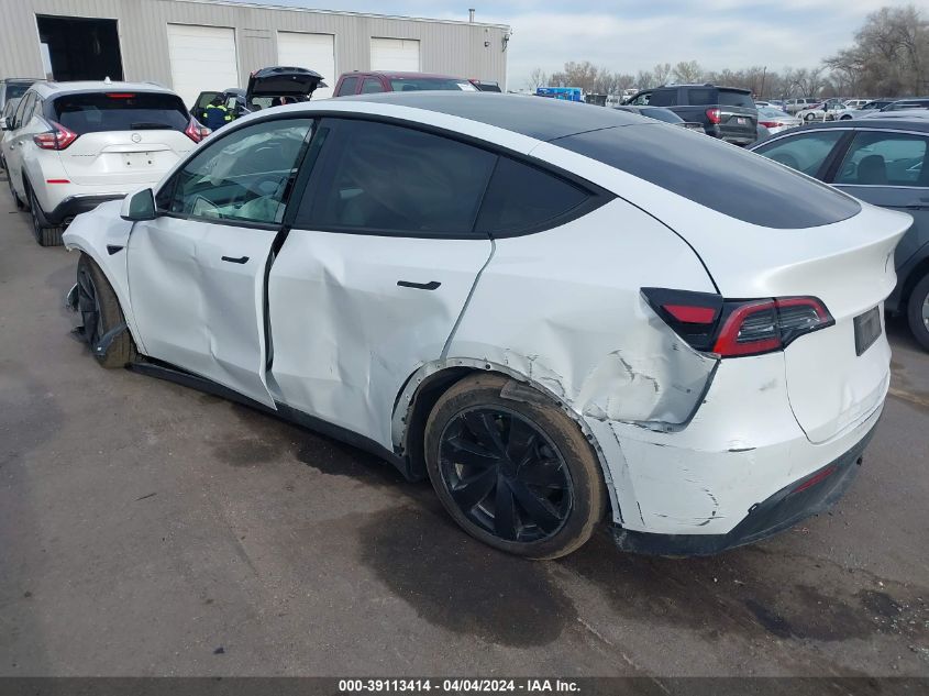 2023 Tesla Model Y Awd/Long Range Dual Motor All-Wheel Drive VIN: 7SAYGDEE6PF612311 Lot: 39113414