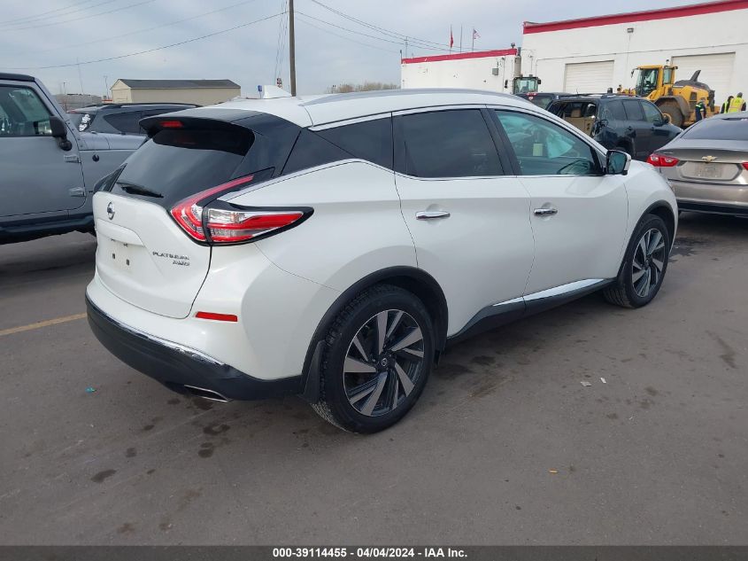 2017 Nissan Murano Platinum VIN: 5N1AZ2MH2HN106966 Lot: 39114455