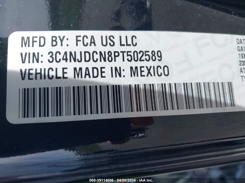 2023 Jeep Compass (Red) Edition 4X4 VIN: 3C4NJDCN8PT502589 Lot: 39114686