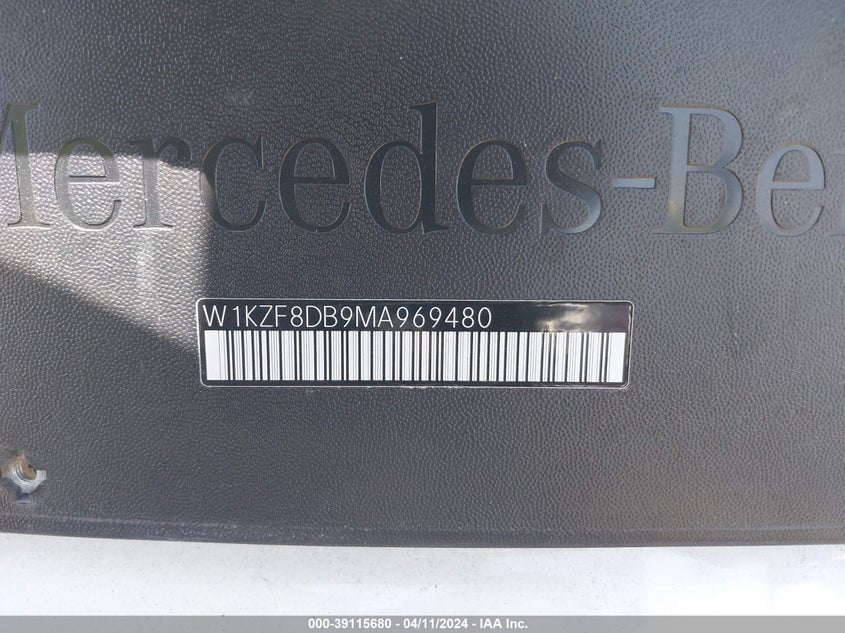 2021 MERCEDES-BENZ E 350 2.0L I-4 DI, DOHC, V(VIN: W1KZF8DB9MA969480