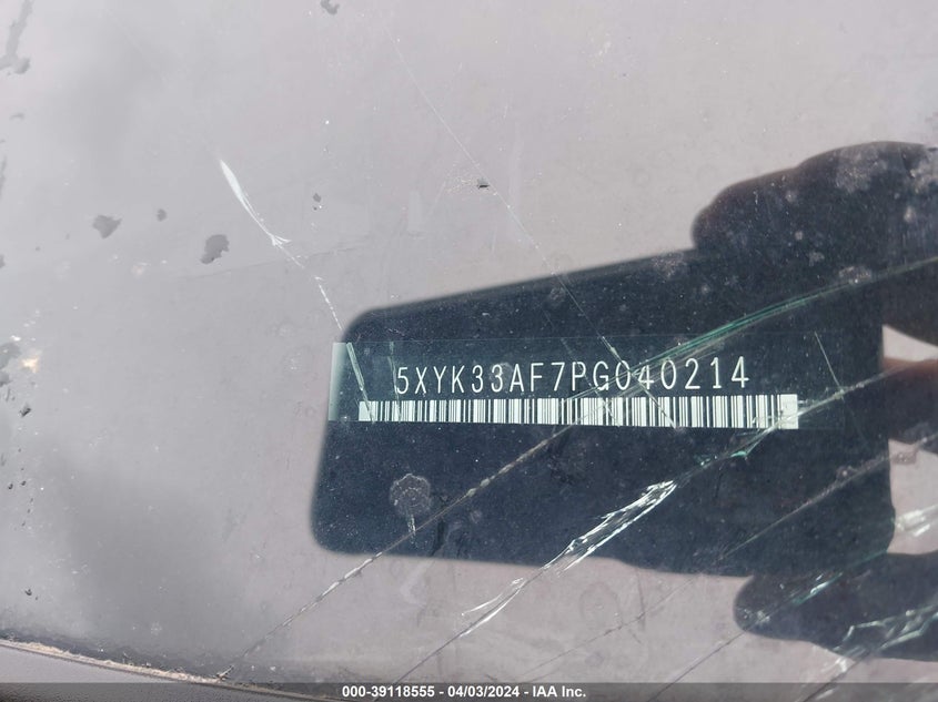 VIN 5XYK33AF7PG040214 2023 KIA SPORTAGE EX