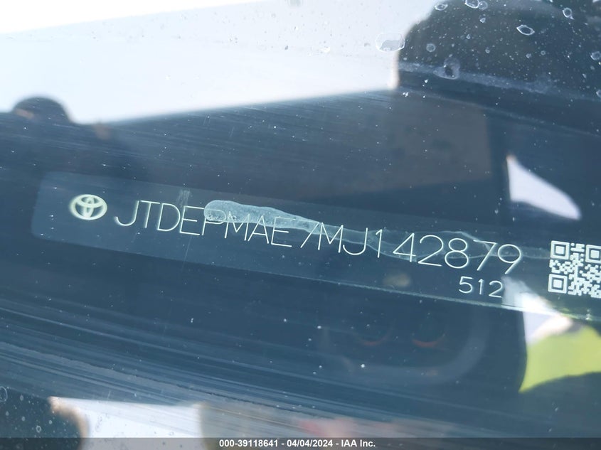2021 TOYOTA COROLLA 1.8L I-4 DOHC, VVT, (VIN: JTDEPMAE7MJ142879