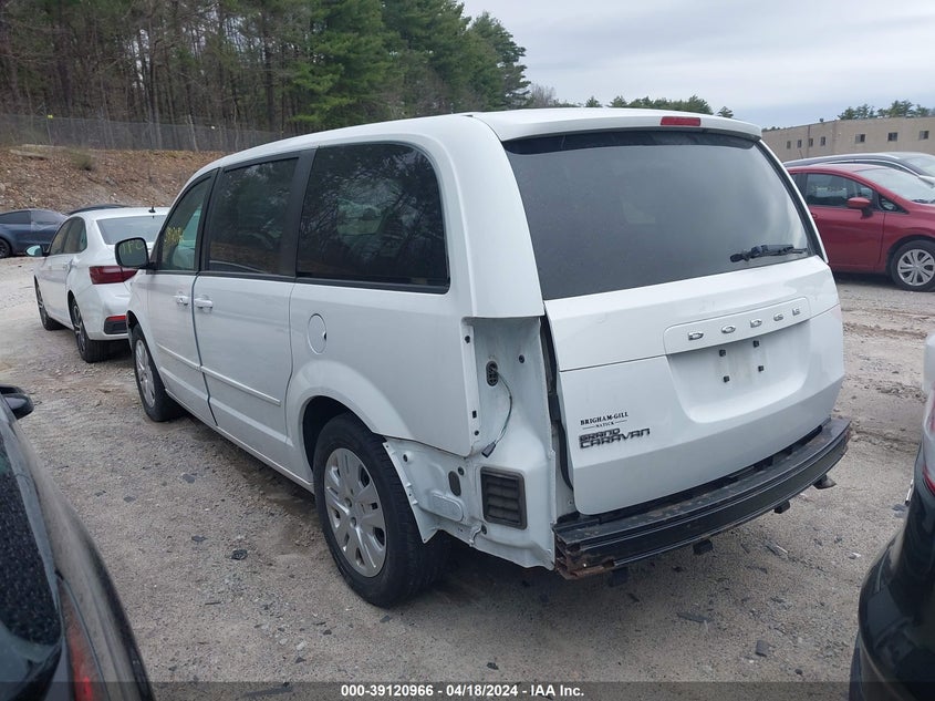 Vin: 2c4rdgbg3fr624131, lot: 39605059, dodge grand caravan se 20153