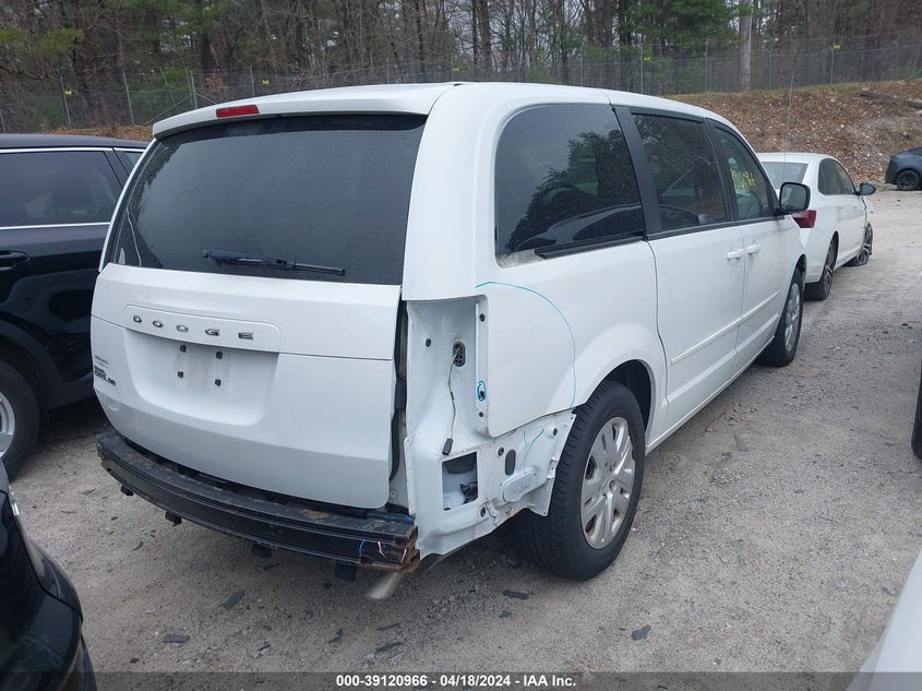 Vin: 2c4rdgbg3fr624131, lot: 39605059, dodge grand caravan se 20154