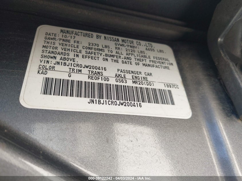 2018 NISSAN ROGUE SPORT S/SV/SL - JN1BJ1CR0JW200416