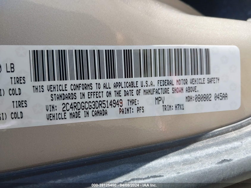 2013 DODGE GRAND CARAVAN SXT - 2C4RDGCG3DR514949