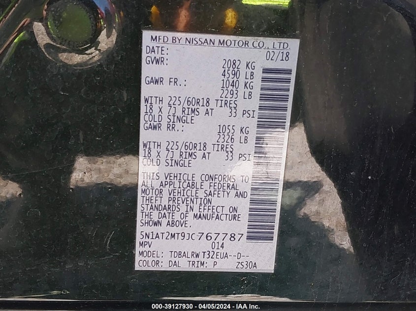 2018 NISSAN ROGUE S/SL - 5N1AT2MT9JC767787