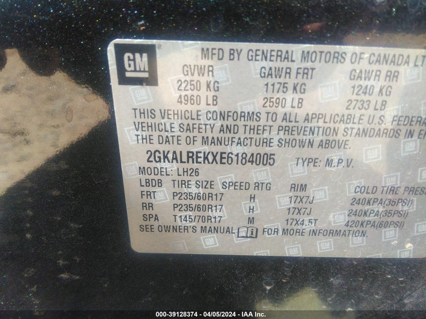 2014 GMC TERRAIN SLE-2 - 2GKALREKXE6184005