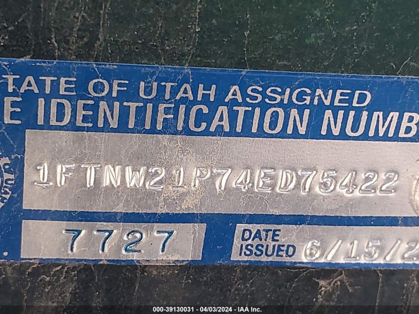 1FTNW21P74ED75422 2004 Ford F-250 Lariat/Xl/Xlt