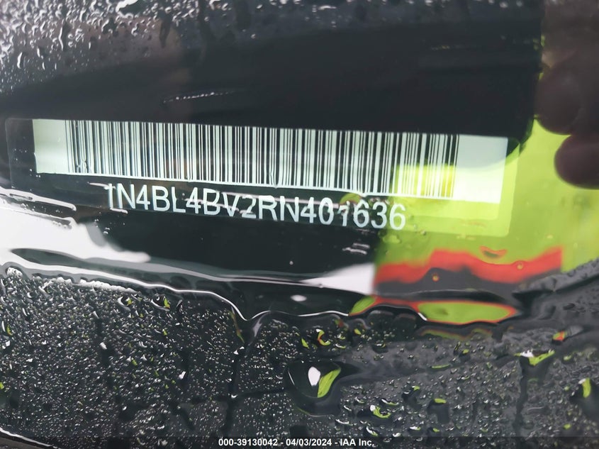 VIN 1N4BL4BV2RN401636 2024 NISSAN ALTIMA S FWD